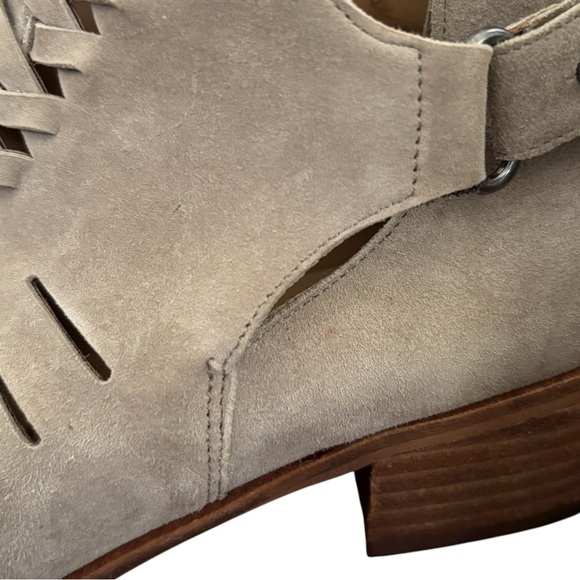 Sam Edelman Pierson Taupe Suede Woven Cutout Western Ankle Boots Size 6.5 - Picture 9 of 10